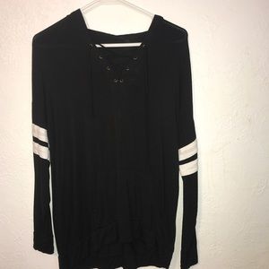 Long sleeve hooded top